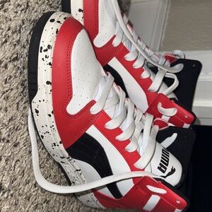 Puma Black and Red Athletic Shoes